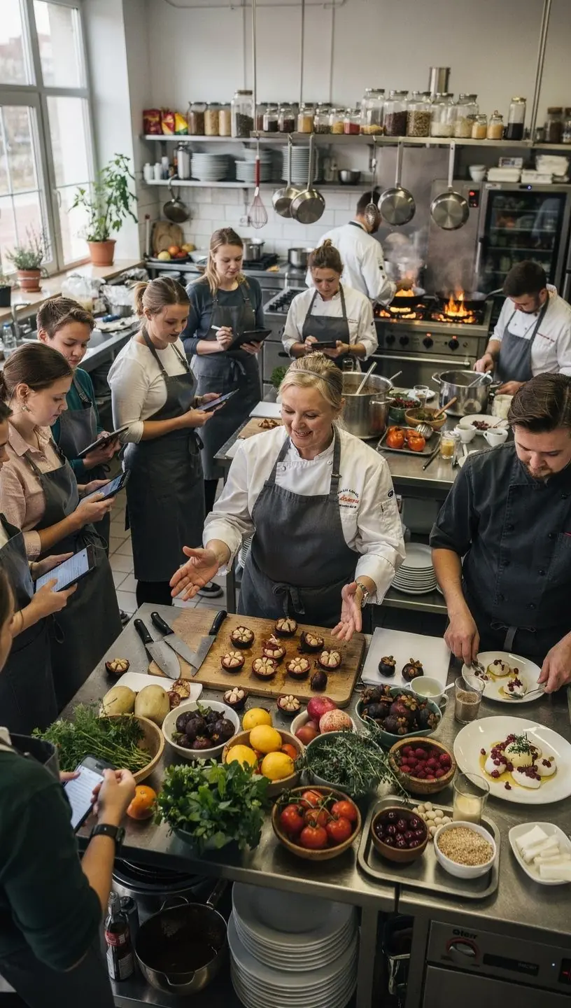 Švieži mangostano vaisiai, išdėstyti ant pilkos keraminės lėkštės.