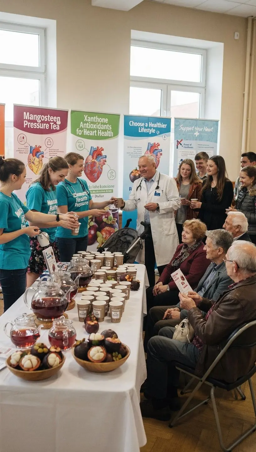 Moteris, mėgaujanti mangostano arbata, sėdinti saulėtame sode.